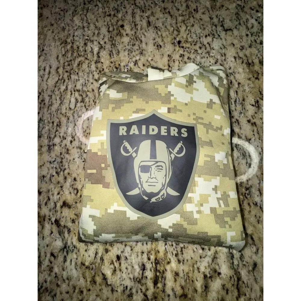 Nike NFL Salute To Service Green Camo Las Vegas Raiders Hoodie Boys 10/12 Medium
